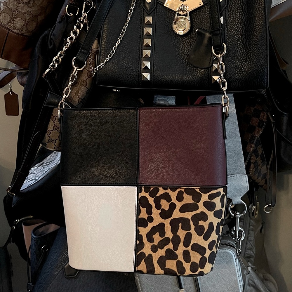 Crossbody Bag Patches Animal Print